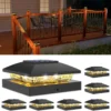 Nook 4x4 Solar Post Cap Lights, 12 Pack Black Waterproof Fence Lights - For Home Projects