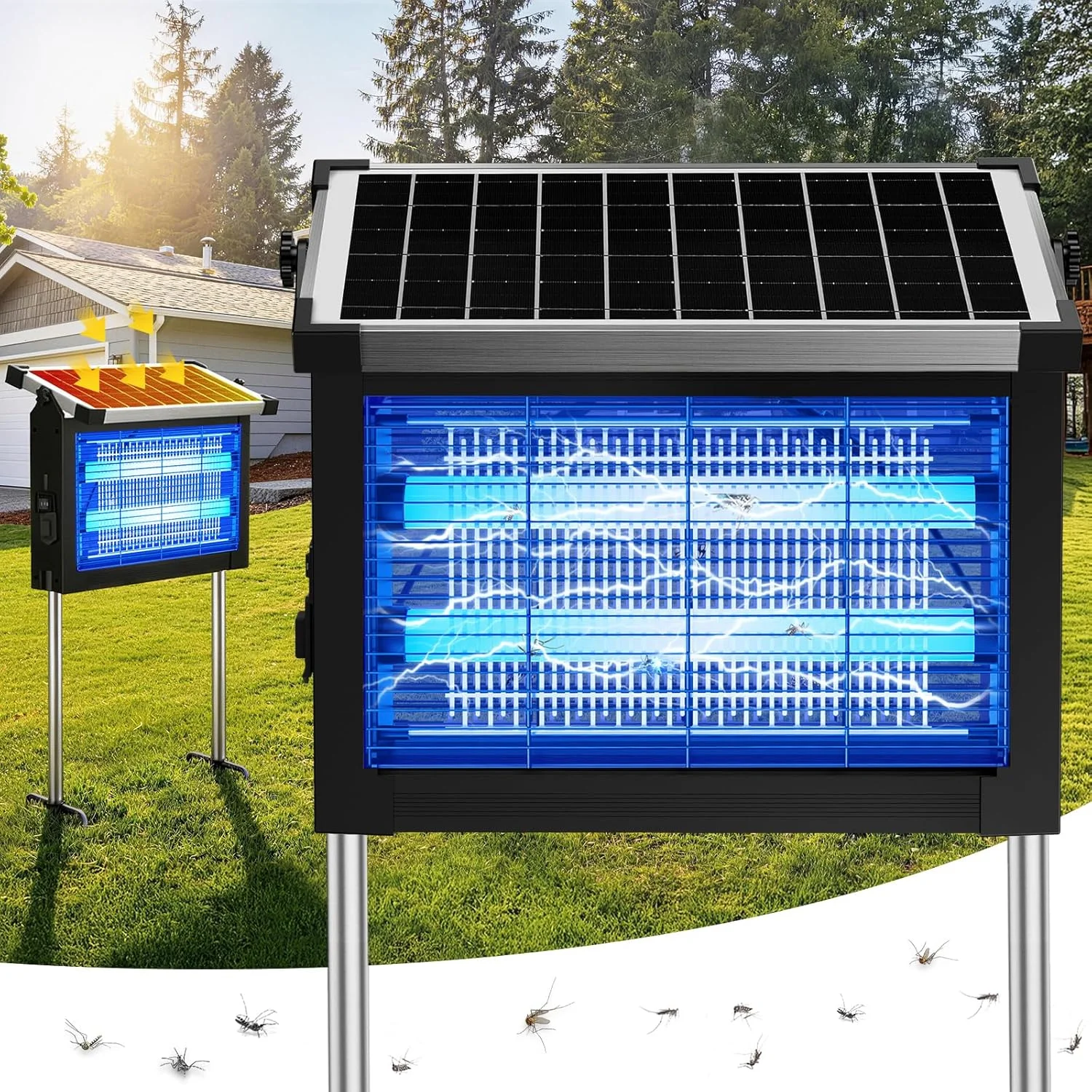 Nook Bug Zapper Outdoor, 4500V Solar Mosquito Zapper for Outdoor & Indoor, 1/2 Acre Coverage Cordless Rechargeable - Image 3