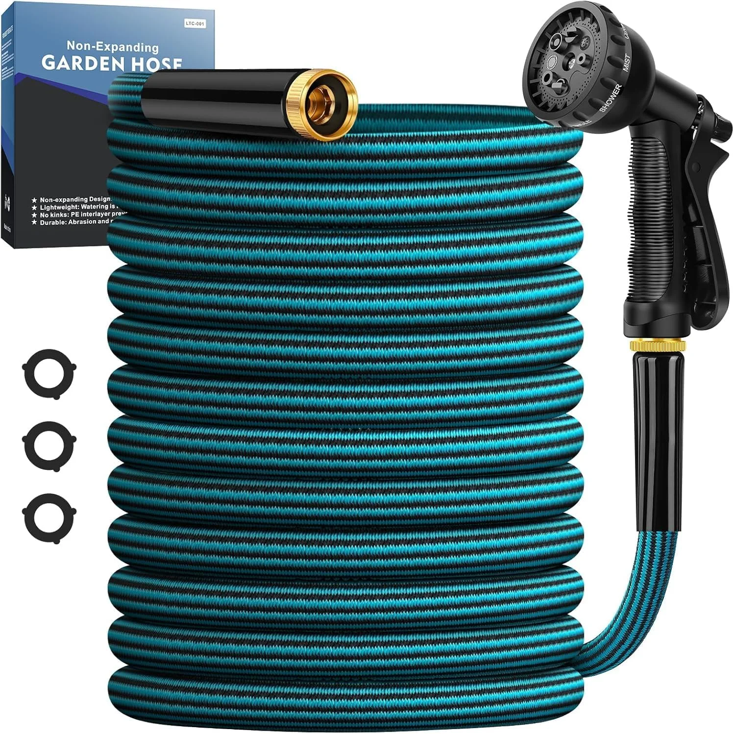 Nook Hose 50FT, Non-Expanding Water Hose Ultra Lightweight With Nozzle - For Garden Watering - Image 3