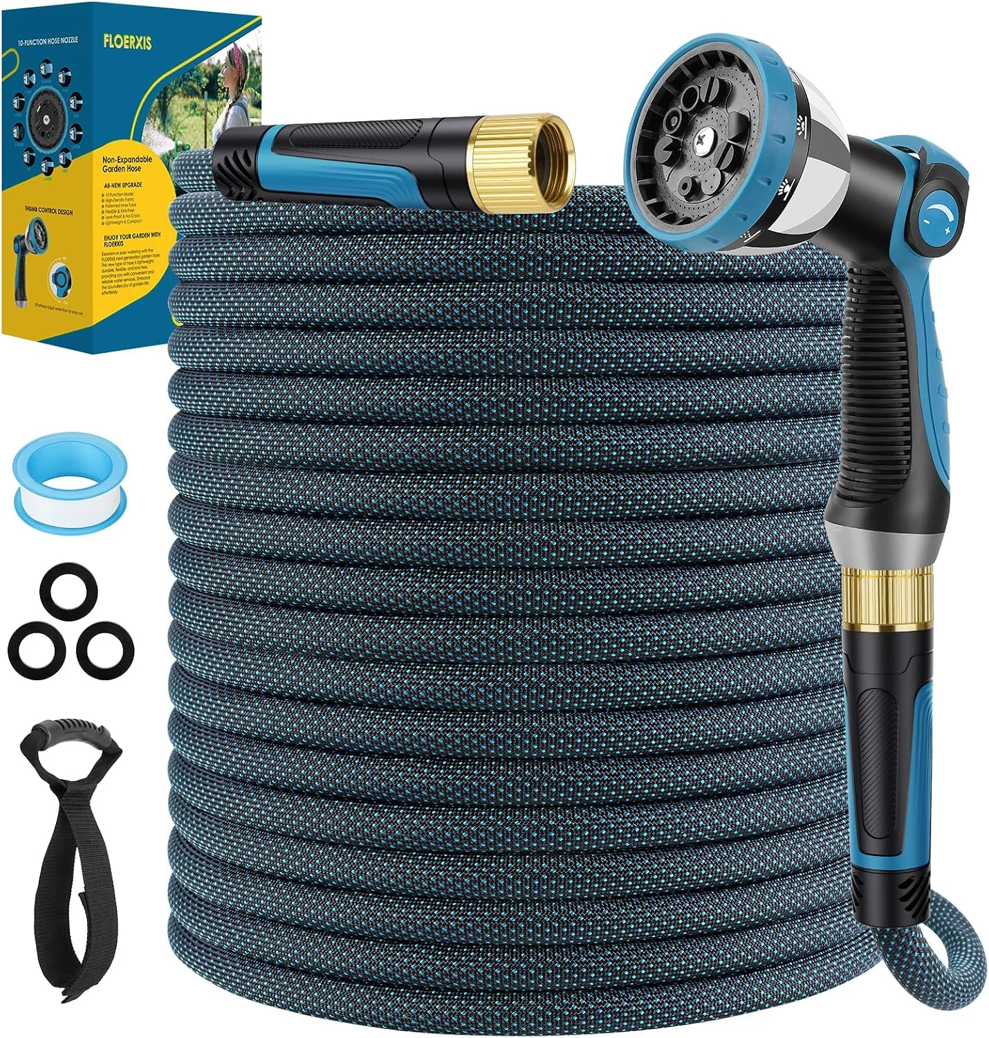 Nook Non-Expandable Garden Hose 100 FT, Lightweight Hose with 10 Function Spray Nozzle, 360?? Swivel Connectors - Image 7