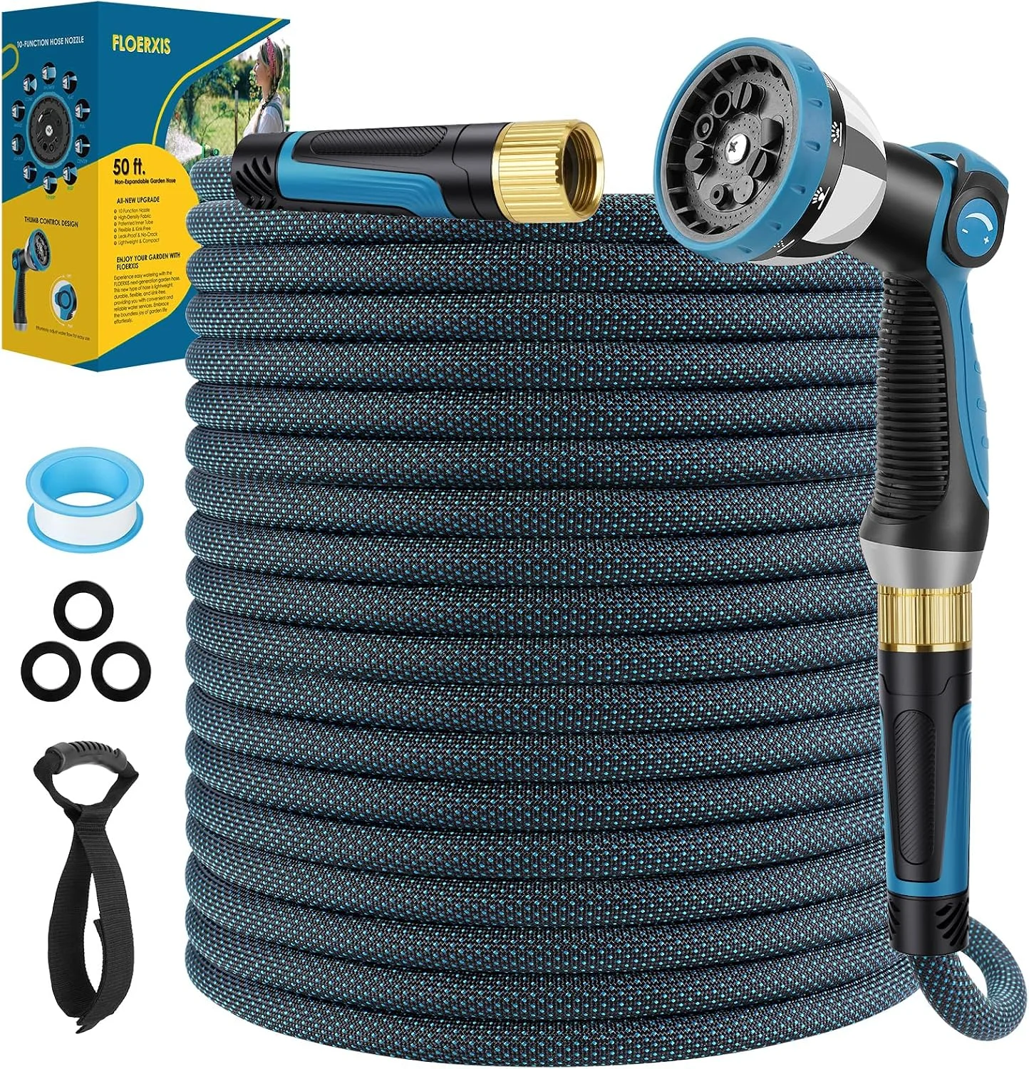 Nook Non-Expandable Garden Hose 100 FT, Lightweight Hose with 10 Function Spray Nozzle, 360?? Swivel Connectors - Image 12