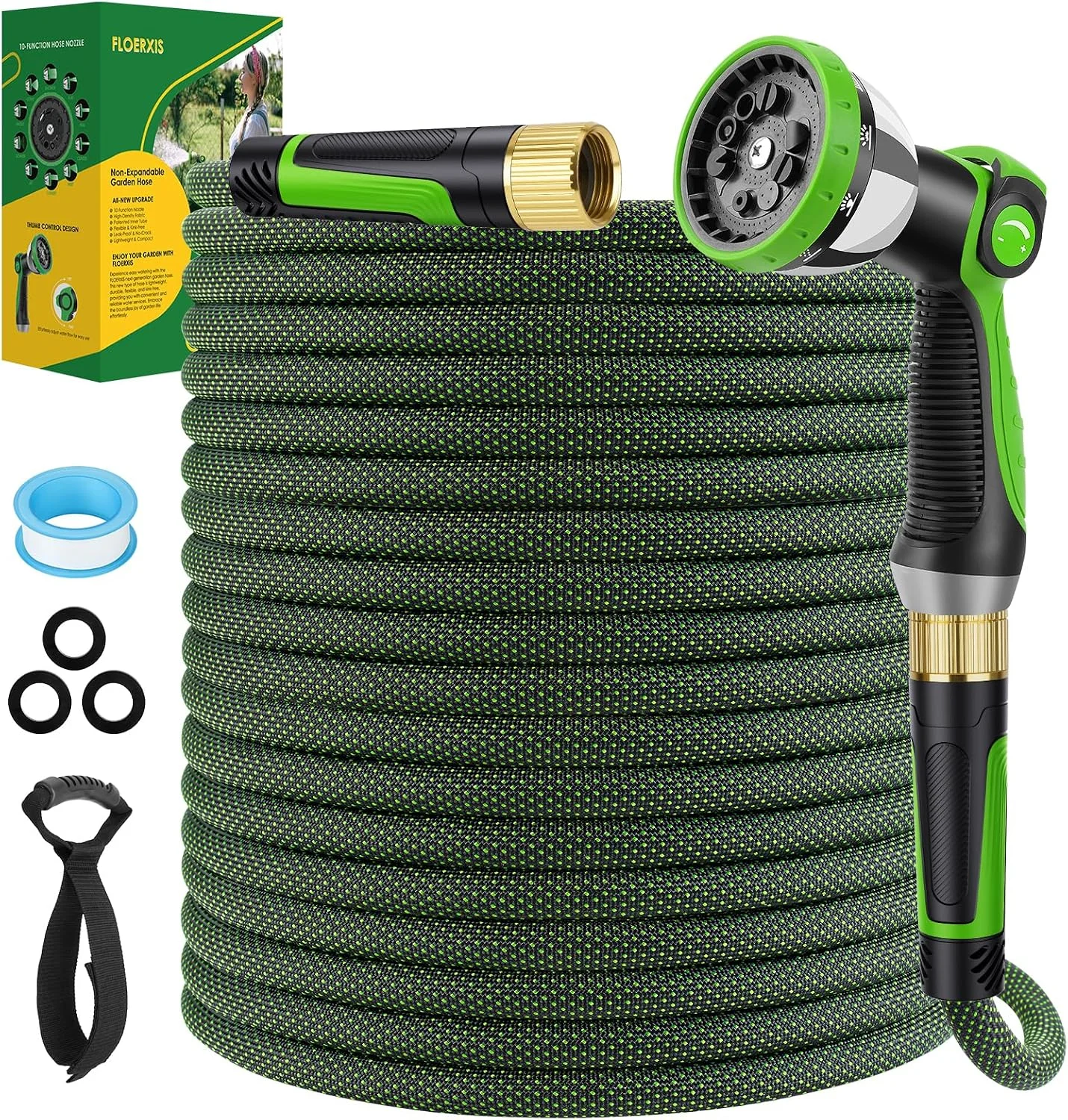 Nook Non-Expandable Garden Hose 100 FT, Lightweight Hose with 10 Function Spray Nozzle, 360?? Swivel Connectors - Image 11