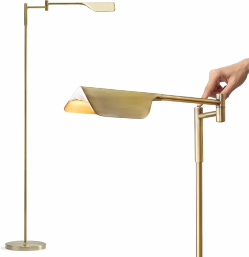 Nook Leaf Pharmacy LED Reading Lamp, Dimmable Floor Lamp with Easy Rotation over Chair or Desk for Living Rooms & Offices, Adjustable Standing Tall Lamp