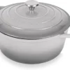 Nuovva Enamelled Cast Iron Dutch Oven Pot with Lid-6.4 Quart Non Stick Casserole Pot-Heavy Duty & Oven Safe up to 500° F for Bread Baking, Braising, Stews, Roasting - 28cm Dark Blue