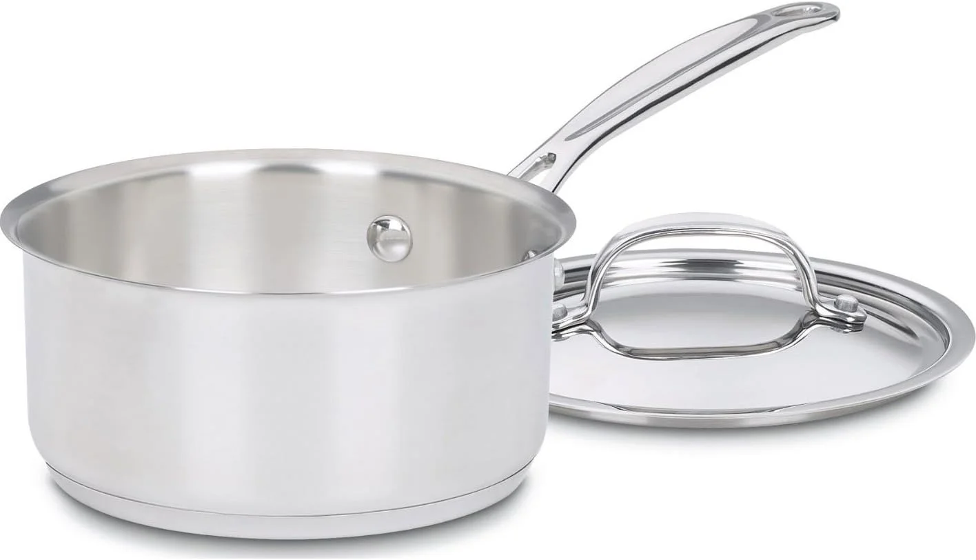 Nook Cuisinart 1 Quart Saucepan w/Cover, Chef's Classic Stainless Steel Cookware Collection, 719-14 - Image 2