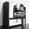 Nook Adjustable Desktop Shelf Organizer, 3-Tier Desk Shelf, White Pattern