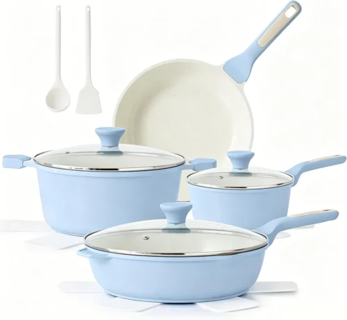 Nook SENSARTE Nonstick Cookware Set 13 Pcs, Non Stick Pots and Pans Set