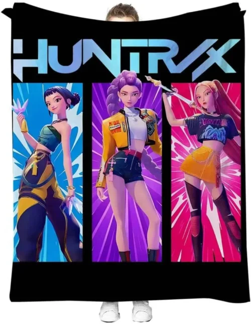 Alternative view of Nook K Pop D.e.mon Hunters Soft and Warm Blanket Specially Designed for Children.It Measures 55 inches by 40 inches.It is Suitable for Placing on Sofas and Chairs, and can be Used in The Living Room (black)