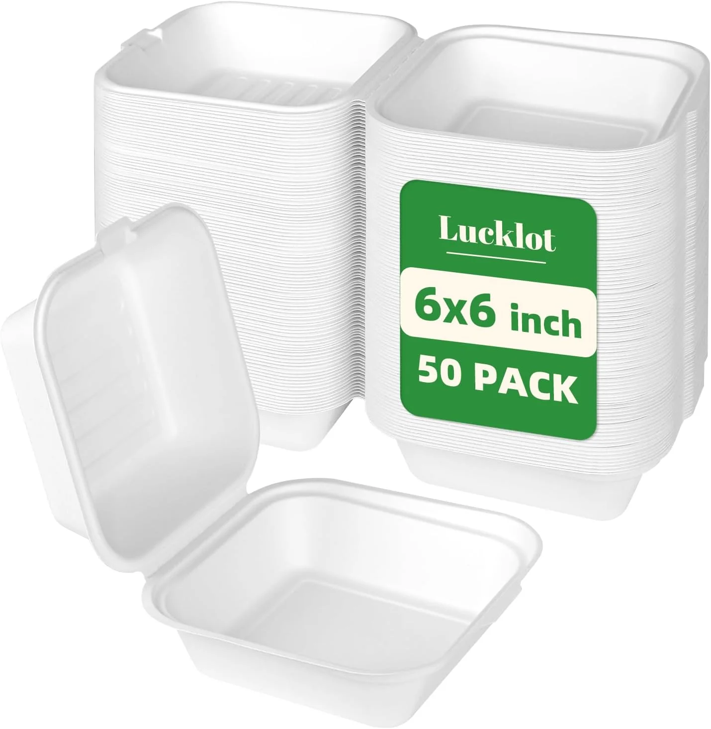 Nook 100 Pack 8??9 Inch 3-Compartment Compostable Bagasse Food Containers