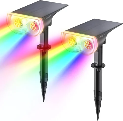 Nook Solar Lights Outdoor Waterproof LED Landscape Spotlight RGB 2 Pack