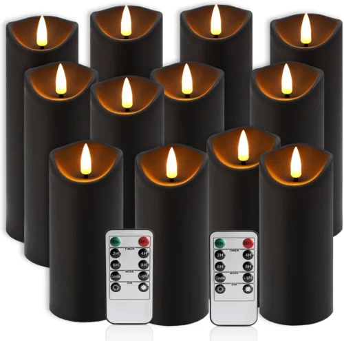 Alternative view of Nook Set of 24 Waterproof Outdoor Flameless Candles, LED Candles with 4 Remote and Timer, (H 4 5 6 x D 2.2), for Halloween Wedding Festiv