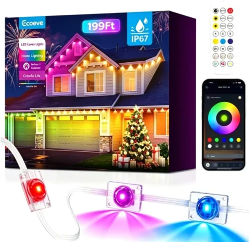 Alternative view of Nook Permanent Outdoor Lights for House, 199ft Christmas RGB+IC Lights