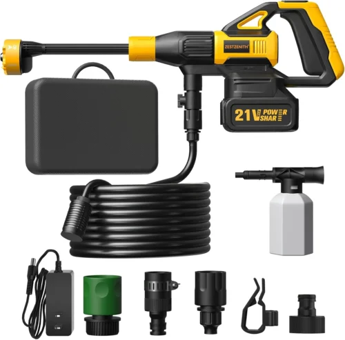 Pressure Washer Battery Powered, Handheld Cordless Power Washer (GlowYellow-Black)