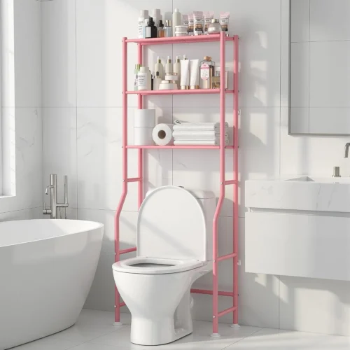 Alternative view of Nook 3-Tier Over Toilet Storage Rack, Anti-Wobble, Black