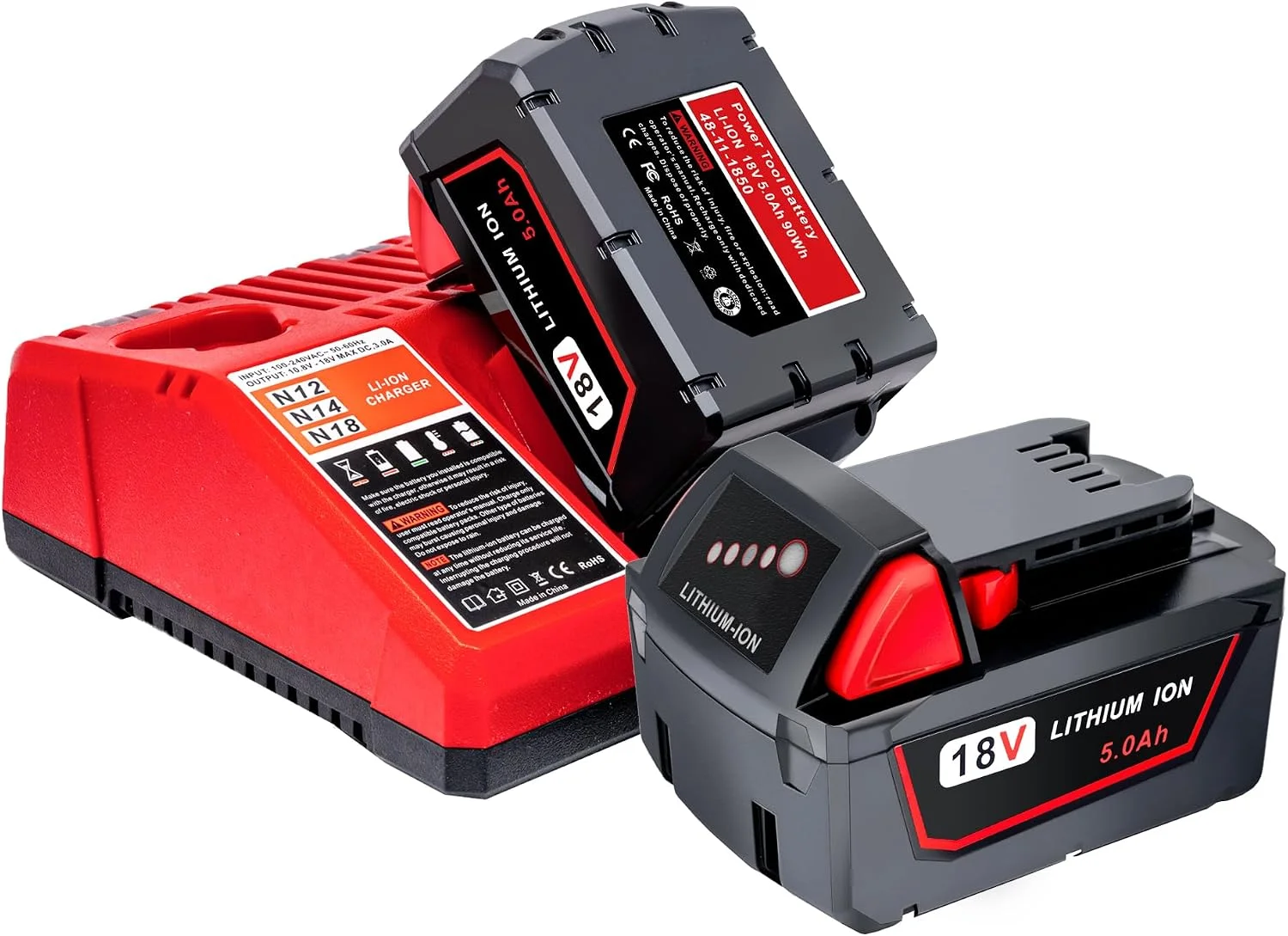 Nook 5.0Ah Replacement Battery for Milwaukee 18V Battery Compatible with Milwaukee M18 Battery 48-11-1850 48-11-1852 48-11-1820 48-11-1828 48-11-1830 - Image 2