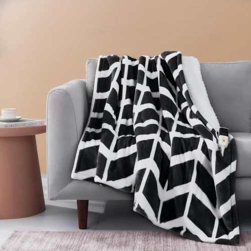 Nook VENTIMI Heated Throw Blanket, 5 Heat Levels & 3 Hours Auto Off, Grey