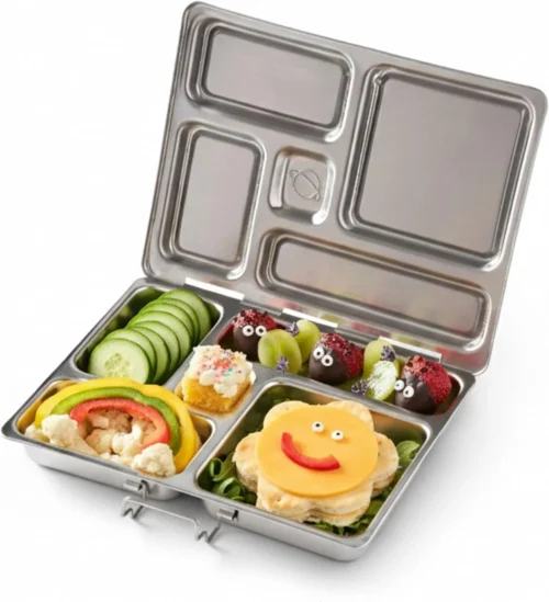 Alternative view of Nook Rover Stainless Steel Bento Box Style Lunch Box for Kids with 5 Compartments ?C Durable, Dishwasher Safe and BPA-Free Food Container