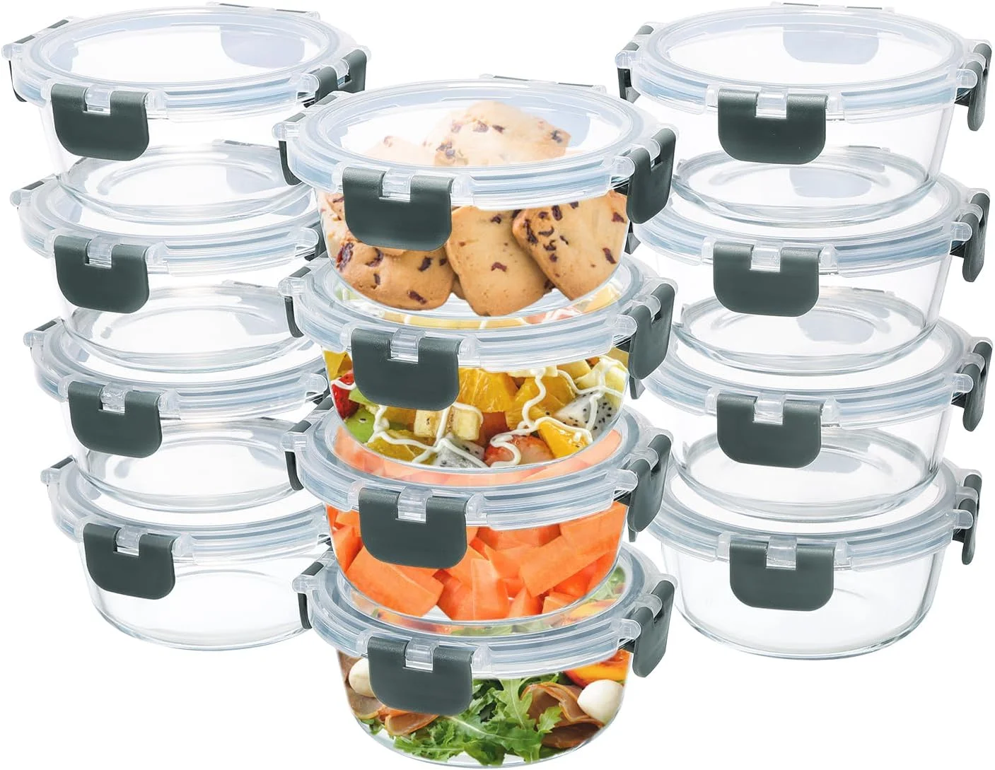 Nook 24-Piece Small Glass Food Storage Containers with Lids Airtight - Image 2