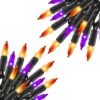 Nook SHINE Purple and Orange Halloween Lights, 2 Pack 20FT 100 Count Incandescent Mini String Lights, Waterproof Halloween Decorations for Outdoor Indoor