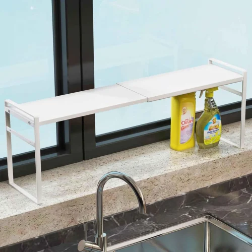 Nook Narrow Tall Storage Shelf for Windowsill & Kitchen, White