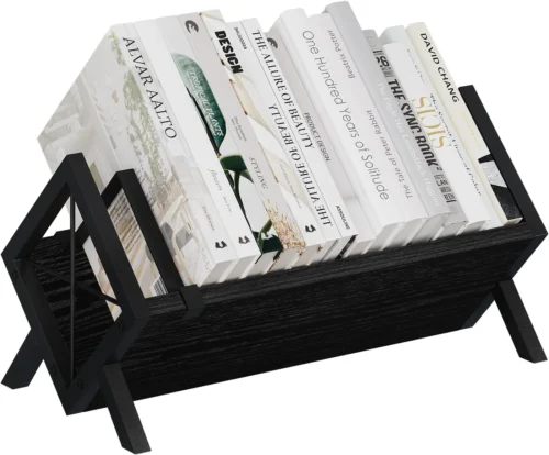 Alternative view of Nook Wood Desktop Bookshelf, Retro Tabletop Bookshelf, Desk Shelf for Top of Desk in Living Room, Home, Office, Tilting Bookcase for CDs, Magazine, Books, Home Decor