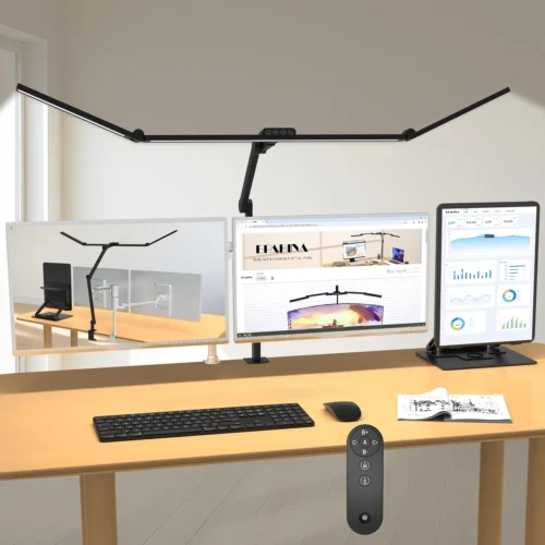 Alternative view of Nook Lumen Ultra Bright Architect Desk Lamp with Clamp, 36W Tall Overhead Led Desk Light for Home Office, 47Inch Long Dimmable Computer Monitor Light Bar