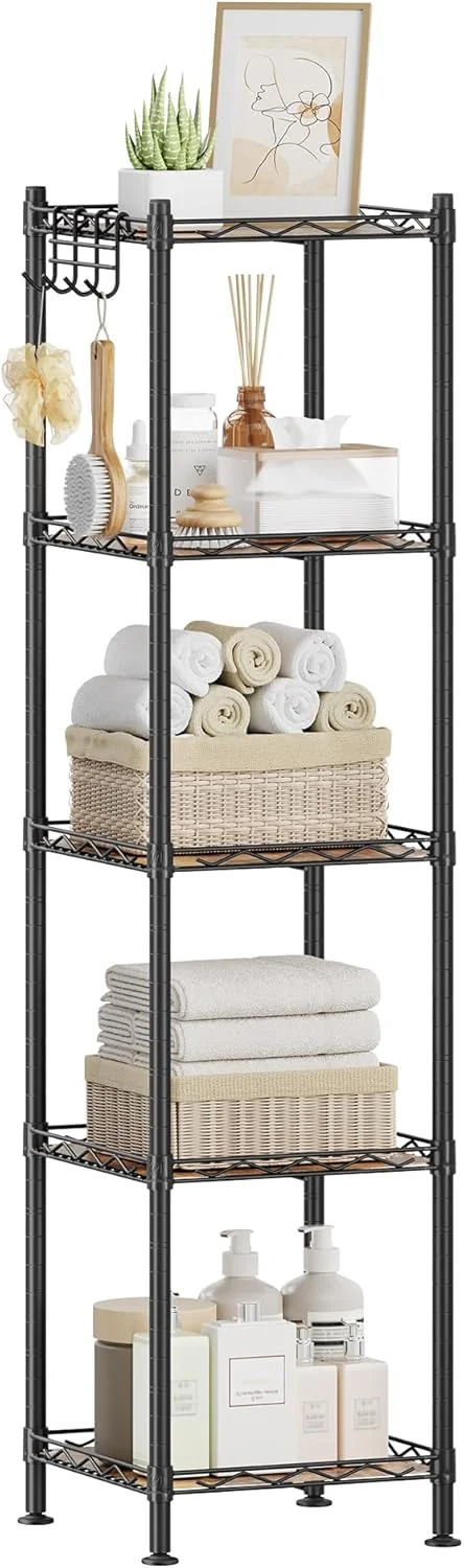 Alternative view of Nook 5-Tier Bathroom Shelf, Storage Rack for Small Space