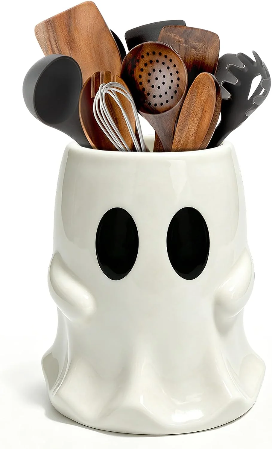 Nook Halloween Kitchen Decor, Ceramic Halloween Ghost Utensil Holder