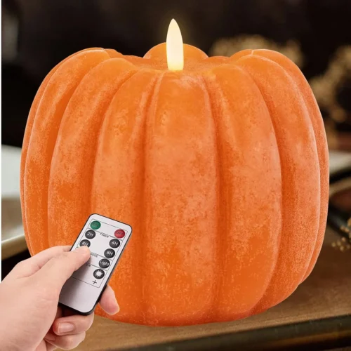 Alternative view of Decorations for Home - Flickering Flameless Wax Pumpkin LED Candle