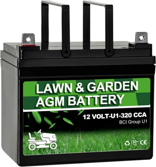 Nook Lawn Garden AGM Battery Group 1 (U1-320CCA) Rechargeable SLA Starting Battery for Lawn, Tractors and Mowers, Compatible with John Deere, Toro