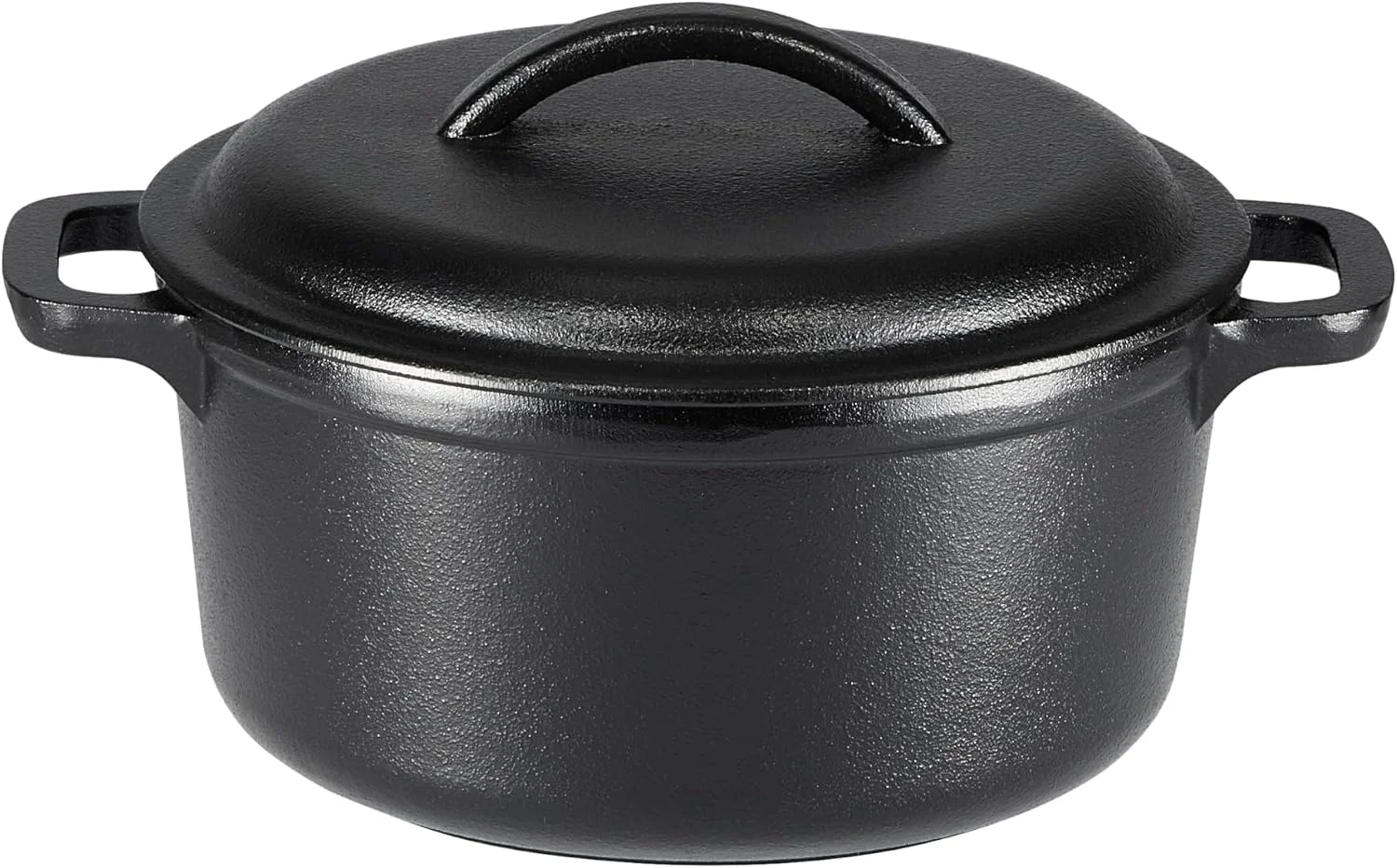 Nook Amazon Basics Pre-Seasoned Cast Iron Dutch Oven Pot with Lid and Dual Handles, Oven Safe, Heavy-Duty, 7-Quart, Round, Black - Image 2