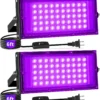 Nook 50W LED Black Lights with Switch+Plug, IP66 Waterproof, 2 Pack