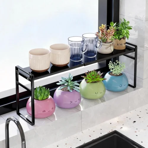 Alternative view of Nook Pack Expandable Narrow Tall Storage Shelf with Anti-Detach Buckle