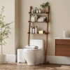 Nook Over The Toilet Storage Shelf Wood, 3-Tier Above Toilet Organizer Rack, Freestanding Above Toilet Shelf for Bathroom, Laundry, Space Saver, Walnut Color.