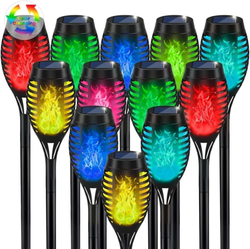 Nook Solar Torch Light with Flickering Flame for Halloween Decorations