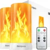 Nook ??Upgraded?? Flame Lights with Remote, Timer, 4-Mode Rechargeable