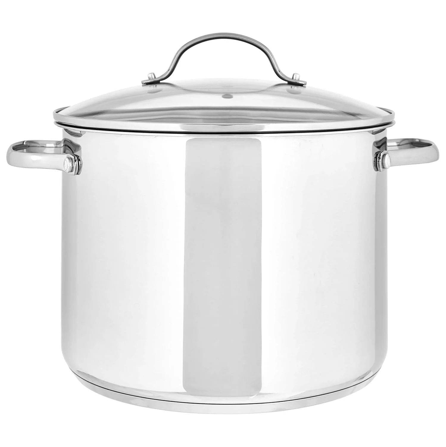 Nook Amazon Basics Stainless Steel Induction Compatible Stock Pot with Glass Lid, Oven Safe, Dishwasher Safe, Sturdy, 8 Quart, Silver - Image 2
