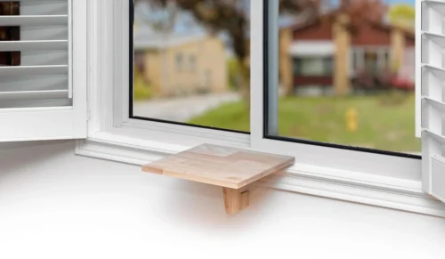 Nook Furnishes Original SillMate Window Plant Shelf, 21.25 Sill Shelf for Plants - Verify Sizing First - Cat Perch - Renter Friendly No Drilling/Damage - Sill Extender for Plants - Window Table