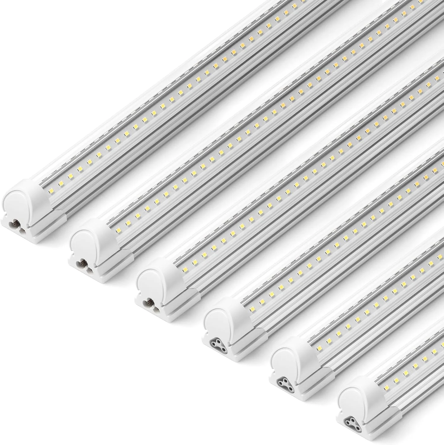 T8 LED Shop Lights 4FT, 40W 5500LM 5000K, 6 Pack, High Output Tube