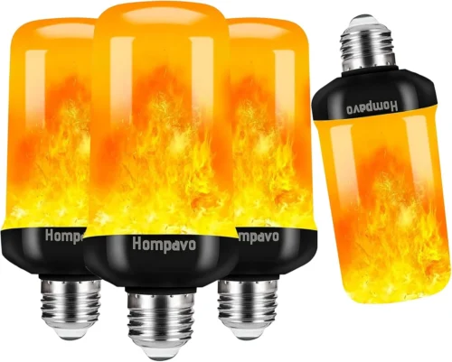 Nook ??Upgraded?? LED Flame Light Bulbs, 4 Modes Flickering Light Bulbs with Upside Down Effect, E26/E27 Flame Bulb for Halloween, Christmas, Party