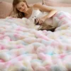 Nook Bedsure Fluffy Bubble Faux Fur Throw XL Blanket, 50x70, Tie-dye Taupe