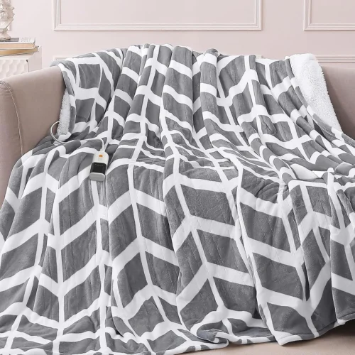 Alternative view of Nook VENTIMI Heated Throw Blanket, 5 Heat Levels & 3 Hours Auto Off, Grey