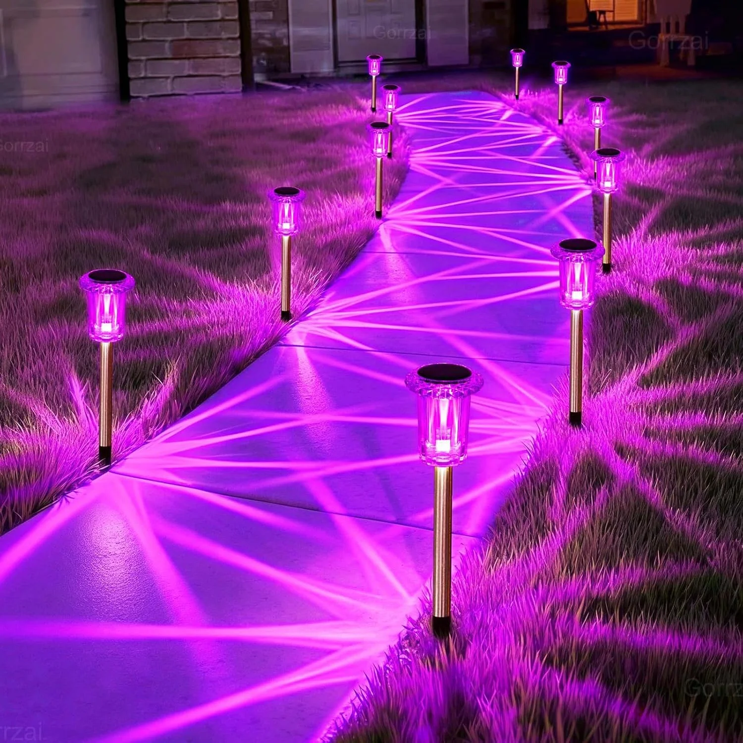 Nook Halloween Solar Lights Outdoor 10 Pack LED Purple Pathway Lights - Image 3