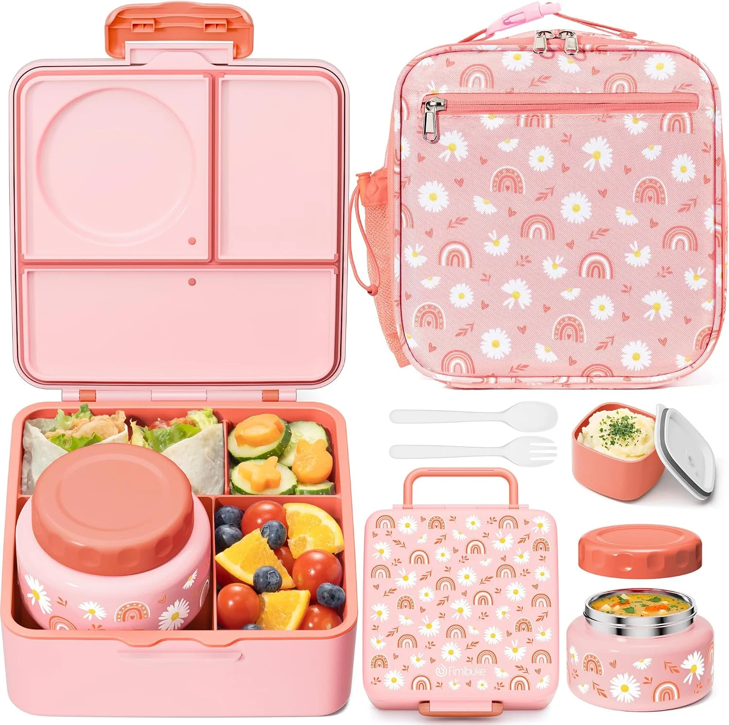 Nook 60oz Kids Bento lunch Box with Insulated Lunch Bag & 8.5oz Thermo - Image 4