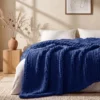 L'AGRATY Chunky Knit Throw Blanket for Couch, 50'' x 60'' Knit Throw, Ivory