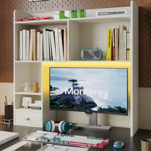 Alternative view of Nook Desktop Bookshelf, 36.4 DormDesk Hutch with 5 Shelves