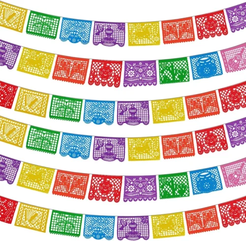Nook 6 Packs 108 Ft Fiesta Party Decorations Mexican Party Banners Papel Picado Banners Cinco De Mayo Decorations Dia De Los Muertos Decor Mexico Halloween