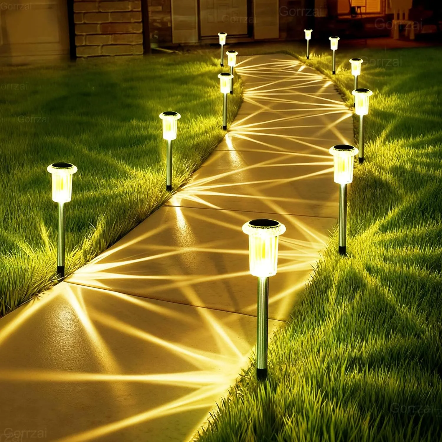Nook Halloween Solar Lights Outdoor 10 Pack LED Purple Pathway Lights
