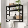 Nook Over The Toilet Storage Bathroom Shelves Wall Mounted 3 Tier Black