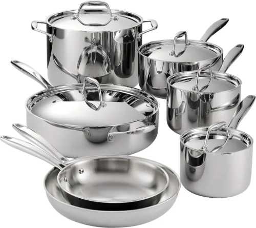 Nook Tramontina Signature Tri-Ply Clad Stainless Steel 12-Pc Pots and Pans Set